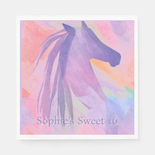 Colourful  horse  -personalized napkin