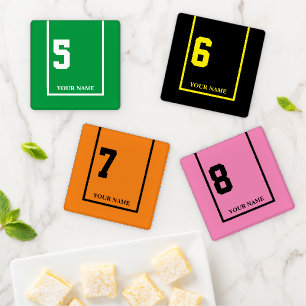 Colourful Horse Racing Numbers 5-8 Personalized Coaster Set