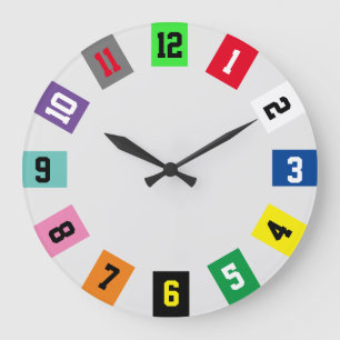 Colourful Horse Racing Numbers Saddle Blanket  Large Clock
