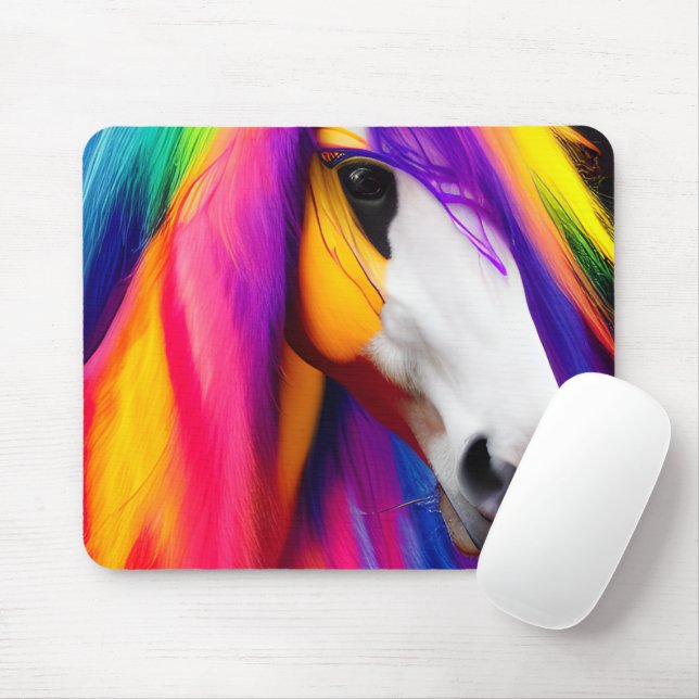 Colourful Horses Mouse Pad (With Mouse)