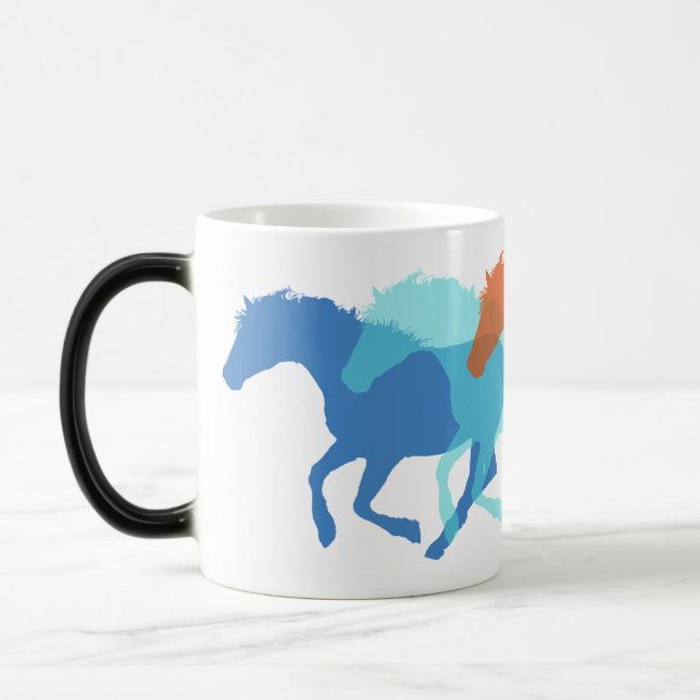 Colourful Horses Running Magic Mug (Left)