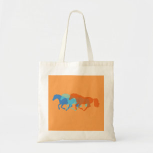 Colourful Horses Running Tote Bag