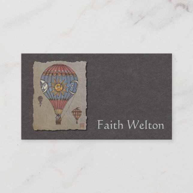 Colourful Hot Air Balloon Business Card (Front)