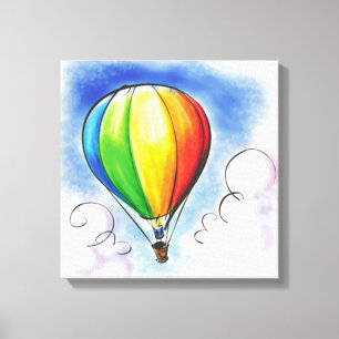 Colourful Hot air Balloon paint canvas Print