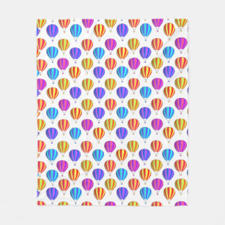 Colourful Hot Air Balloon Pattern Fleece Blanket