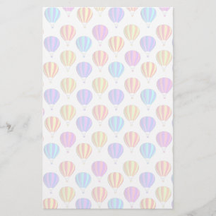 Colourful Hot Air Balloon Pattern Stationery