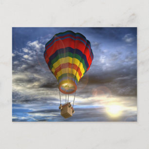 Colourful Hot Air Balloon Postcard