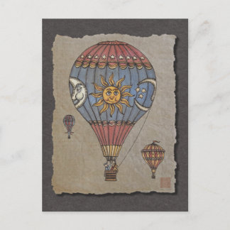 Colourful Hot Air Balloon Postcard