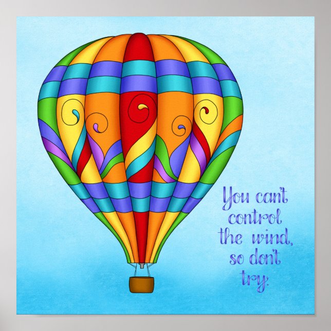 Colourful Hot Air Balloon Poster (Front)