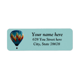 Colourful Hot Air Balloon Return Address Labels