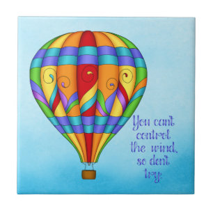 Colourful Hot Air Balloon Tile