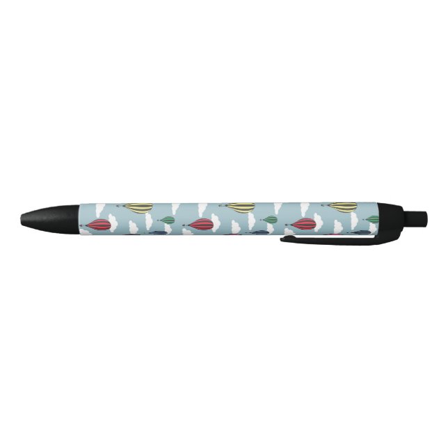Colourful hot air balloons black ink pen (Bottom)