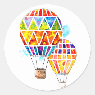 Colourful Hot Air Balloons Classic Round Sticker