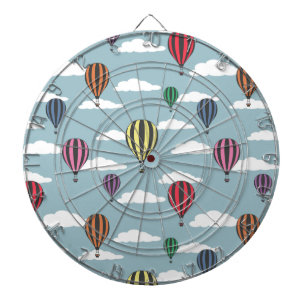 Colourful hot air balloons dartboard