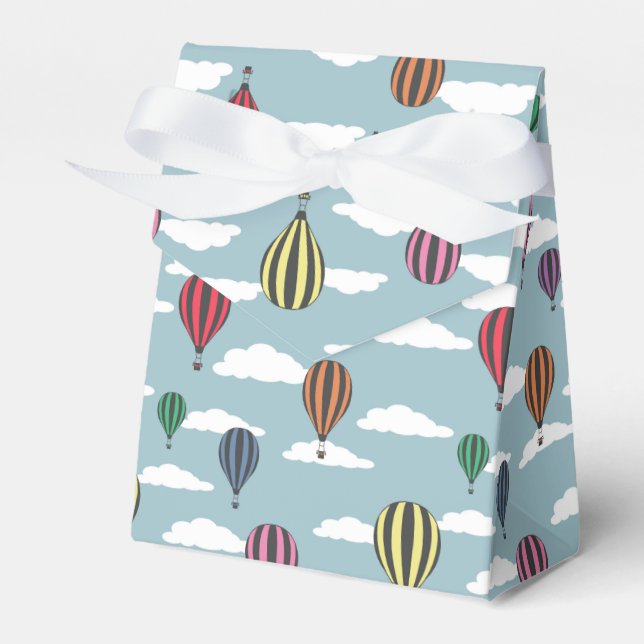 Colourful hot air balloons favor box (Front Side)