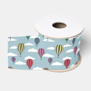 Colourful hot air balloons grosgrain ribbon