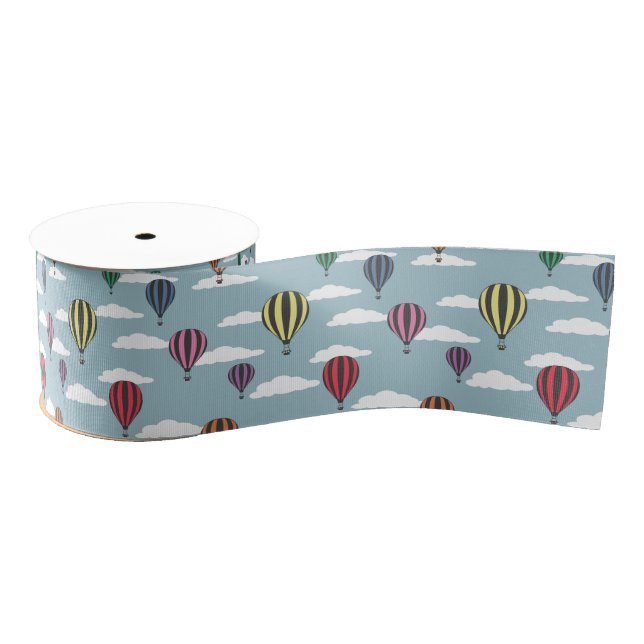 Colourful hot air balloons grosgrain ribbon (Spool)