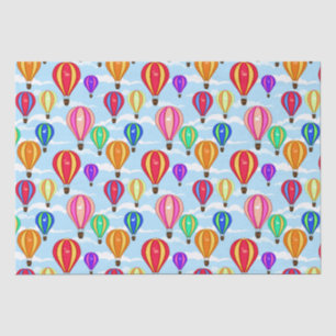 Colourful Hot Air Balloons In The Sky Tissue Paper