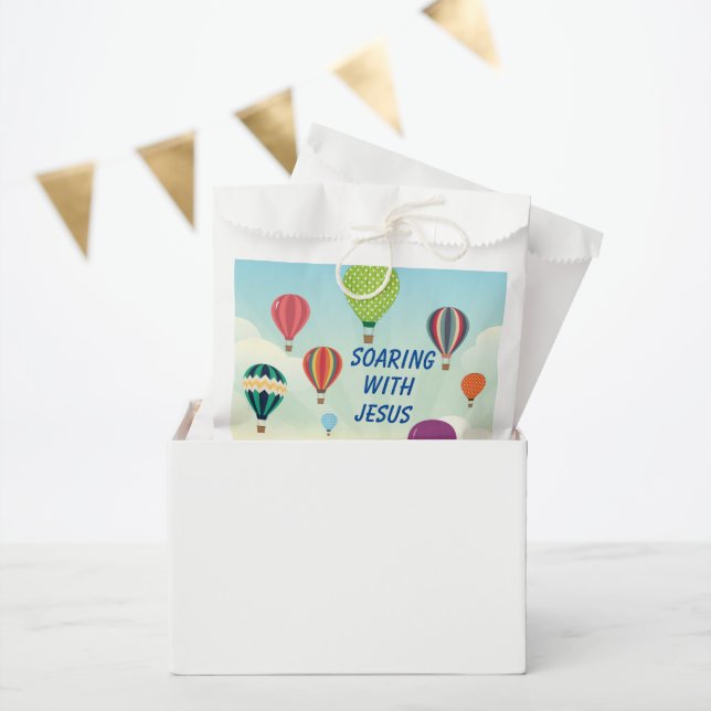 Colourful hot air balloons kids  favour bag (Party)