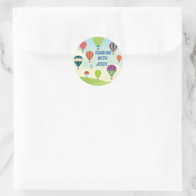 Colourful hot air balloons kids party stickers (Bag)