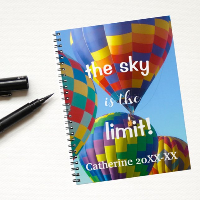 Colourful Hot Air Balloons Name Spiral Notebook (A bright, cheerful spiral  notebook to liven up back to school or any time!)