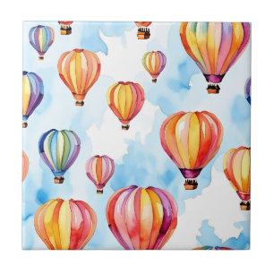 Colourful Hot Air Balloons Tile