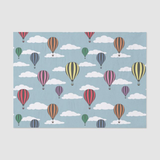 Colourful hot air balloons tissue paper (Front)