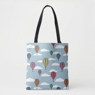 Colourful hot air balloons tote bag