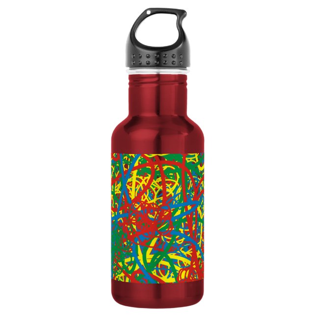 Colourful hot mess blast multi colour splash rainb 532 ml water bottle (Front)