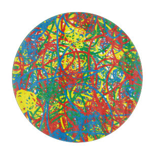 Colourful hot mess blast multi colour splash rainb cutting board