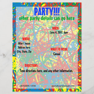 Colourful hot mess blast multi colour splash rainb flyer