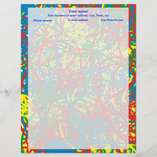 Colourful hot mess blast multi colour splash rainb letterhead