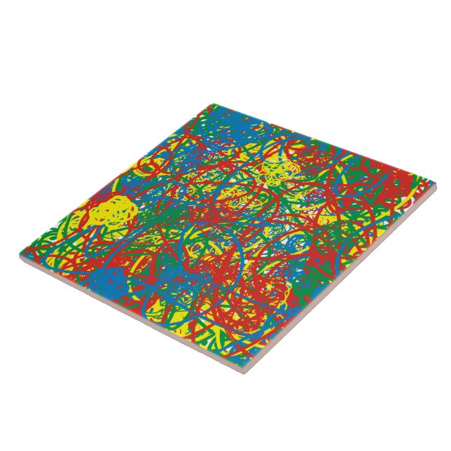 Colourful hot mess blast multi colour splash rainb tile (Side)