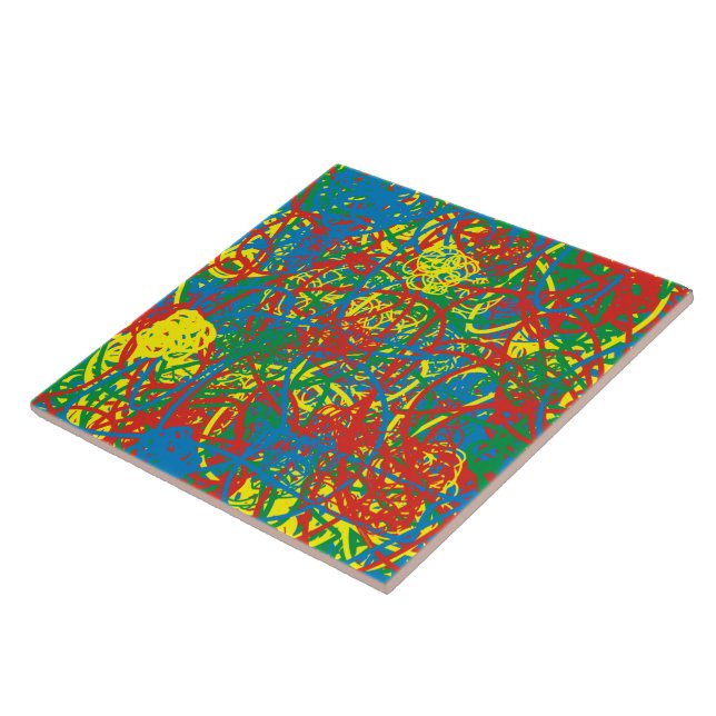 Colourful hot mess blast multi colour splash rainb tile (Side)