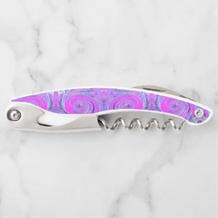 Colourful Hot Pink and Purple Boho Hippie Swirl Corkscrew