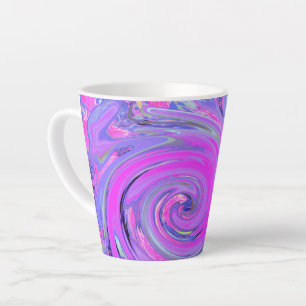 Colourful Hot Pink and Purple Boho Hippie Swirl Latte Mug