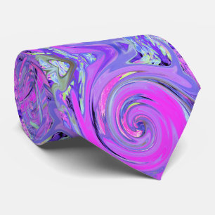 Colourful Hot Pink and Purple Boho Hippie Swirl Tie