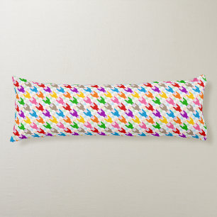 Colourful Houndstooth Pattern White  Body Pillow