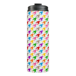 Colourful Houndstooth Pattern White  Thermal Tumbler