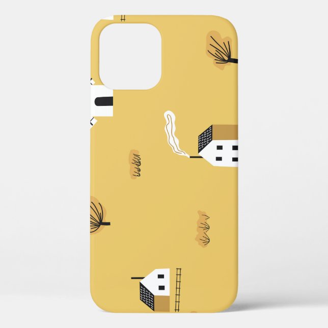 Colourful house, trees, horses landscape Case-Mate iPhone case (Back)