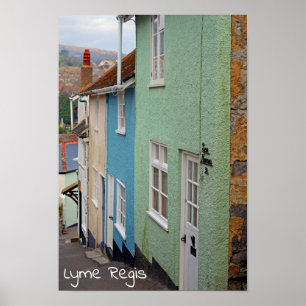 Colourful houses, Lyme Regis, Dorset, England Poster