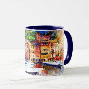 Colourful Houses on the Lake Mug
