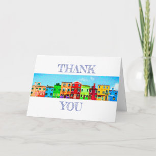 Colourful Houses   Realtor or Mortgage   Thank You Card
