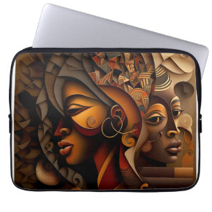 Colourful human oil paintings laptop sleeve