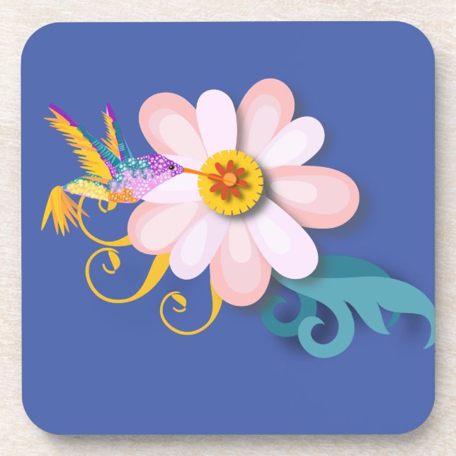 Colourful Humming Bird  Coaster (Front)