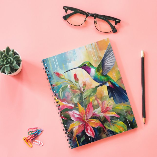 Colourful Hummingbird Modern Art Notebook (Creator Uploaded)