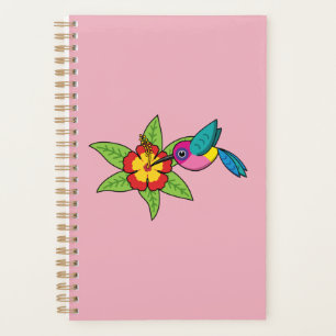 Colourful Hummingbird on Hibiscus Tropical Flower Planner