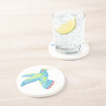 Colourful Hummingbird Sandstone Coaster