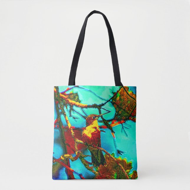 Colourful Hummingbird Tote Bag (Front)