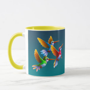 Colourful Hummingbirds in Flight Mug